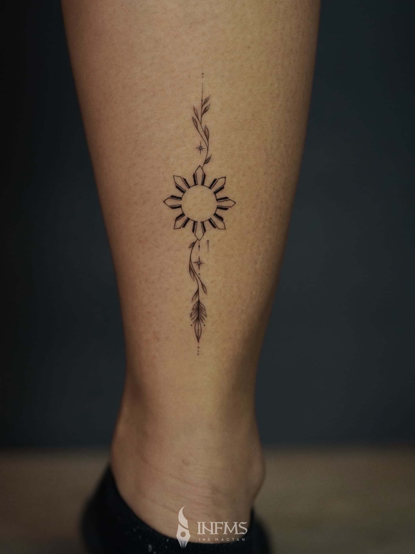 Fine line tattoo close-up